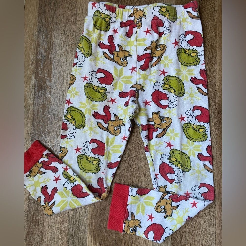 Disney The Grinch With Pup Kids Holiday Pajama Pants - Red and Green - Picture 5 of 5